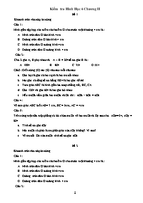 Kiểm tra Hình Học 6 - Chương II